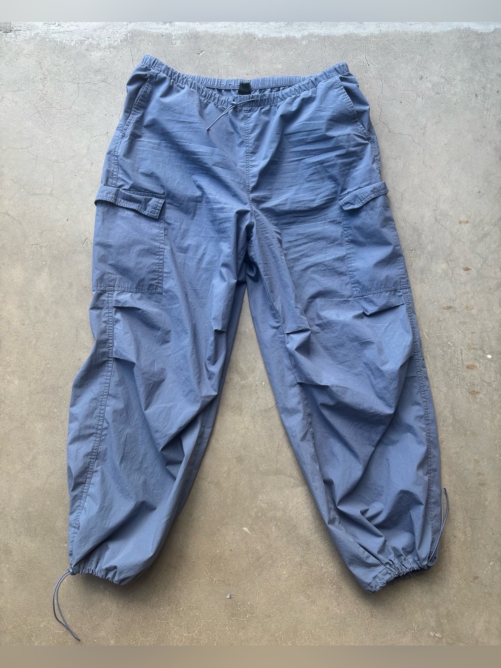 NWT Wild Fable Blue-Gray Parachute 100% Cotton Cargo Pants - Size XL